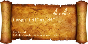 Langh László névjegykártya